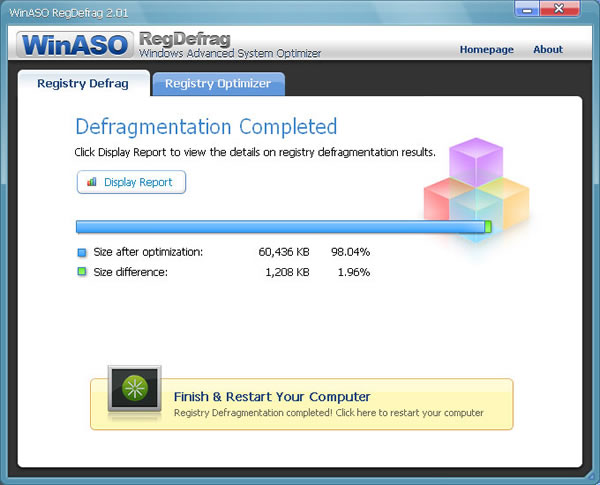 WinASO RegDefrag 壓縮與整理 Windows 註冊表，取得最佳化並提高電腦效能