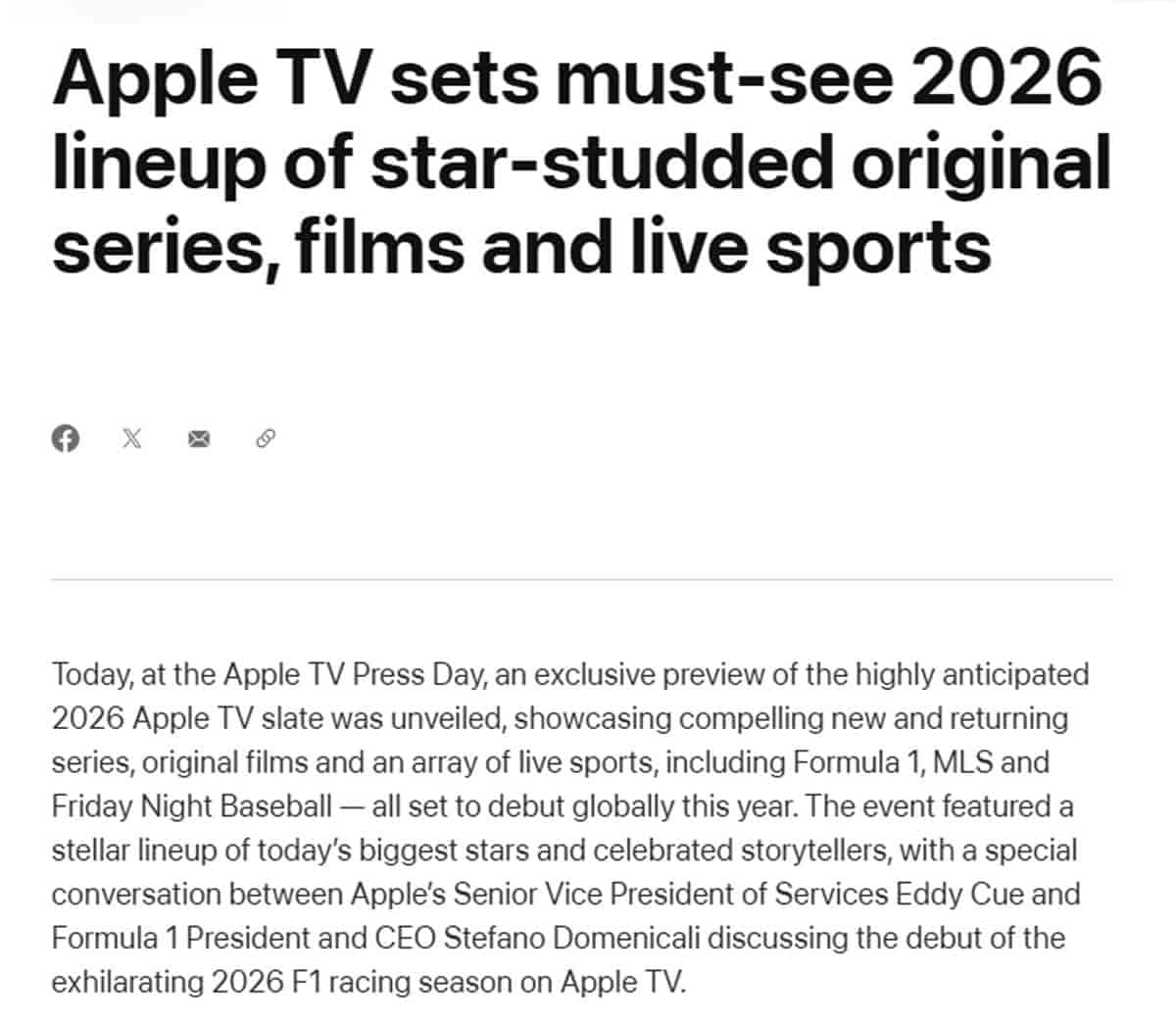 Apple TV+ 2026 全年節目大公開：每週推出全新原創劇集，《泰德拉索》第四季回歸！