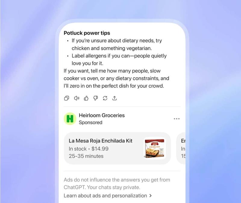 OpenAI 在 ChatGPT 中測試廣告｜哪些帳戶受影響、廣告運作原則一次看