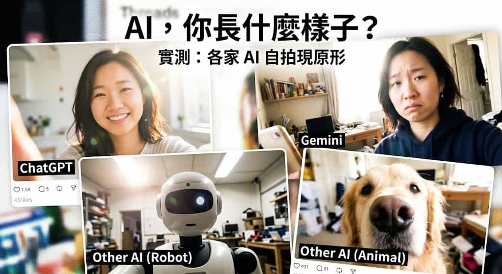 現原形！我家 AI 原來長這樣⋯你家的呢？一個指令實測各家 AI 自拍