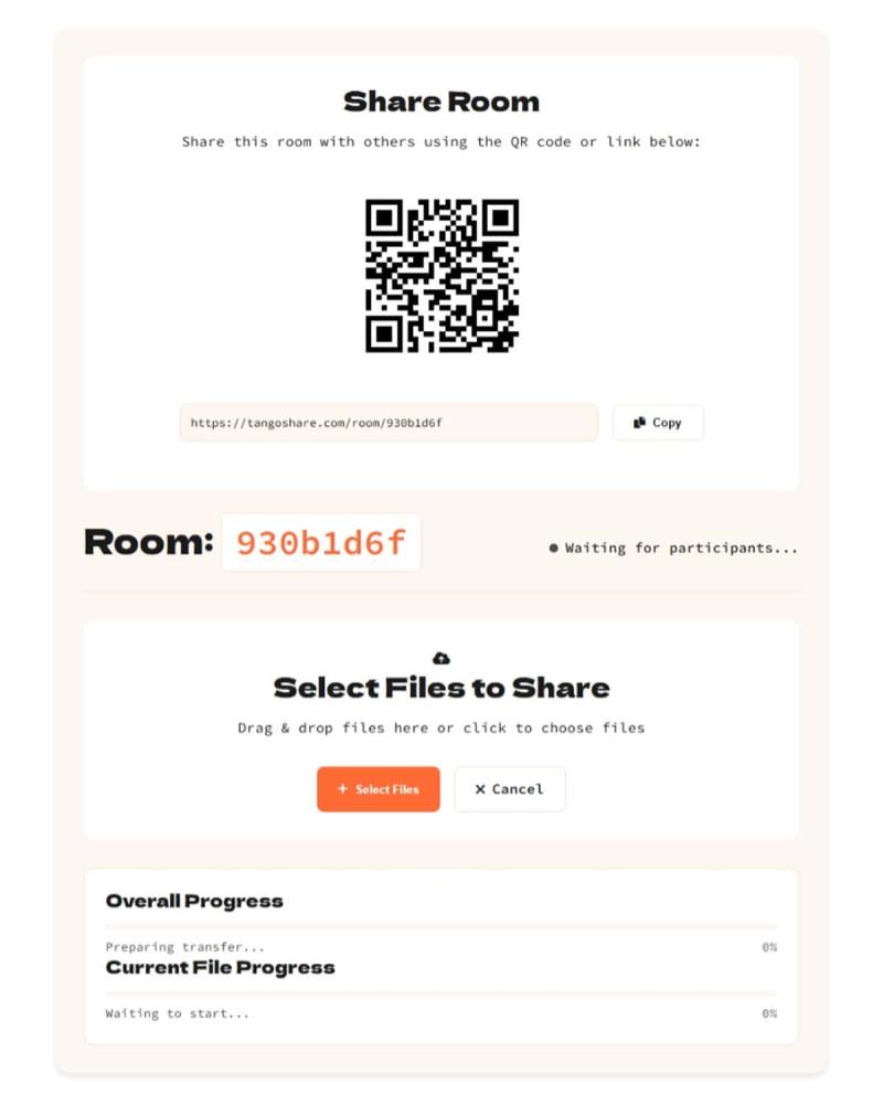 不限檔案大小、不過伺服器！TangoShare：最安全的點對點檔案傳輸免費工具