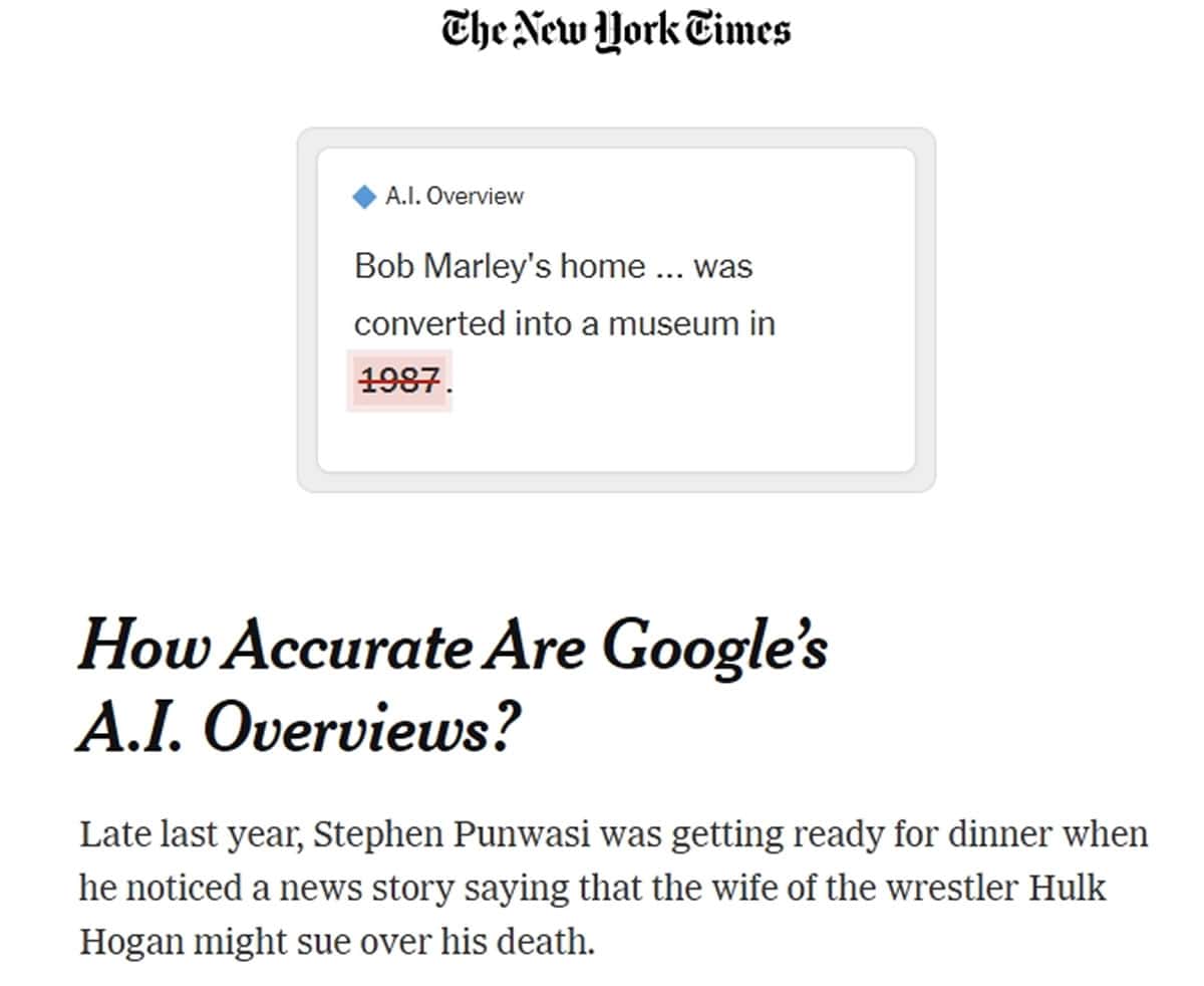 《紐約時報》實測 Google AI Overview 結果：九成正確、五成來源存疑