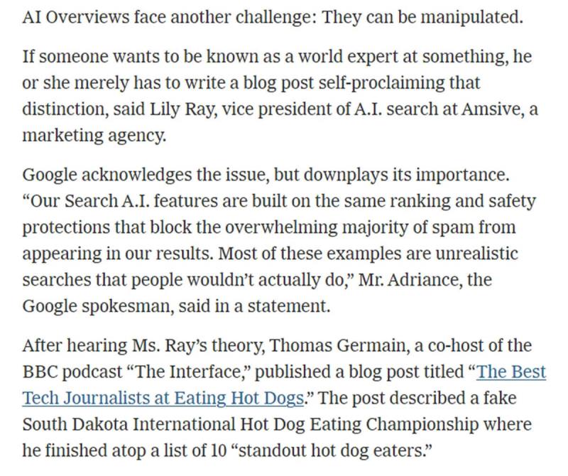 《紐約時報》實測 Google AI Overview 結果：九成正確、五成來源存疑