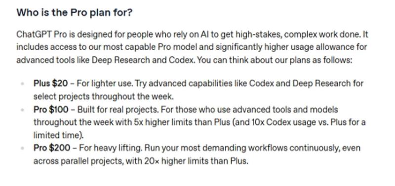 不砍功能，用量增加！OpenAI 推出 ChatGPT Pro 新方案，Codex 用量最高升 10 倍