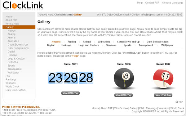 ClockLink 在部落格或網頁裝上時鐘