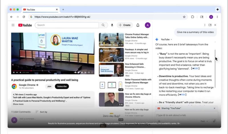 Gemini in Chrome 正式登台：不換分頁就能摘要、寫信、規劃行程