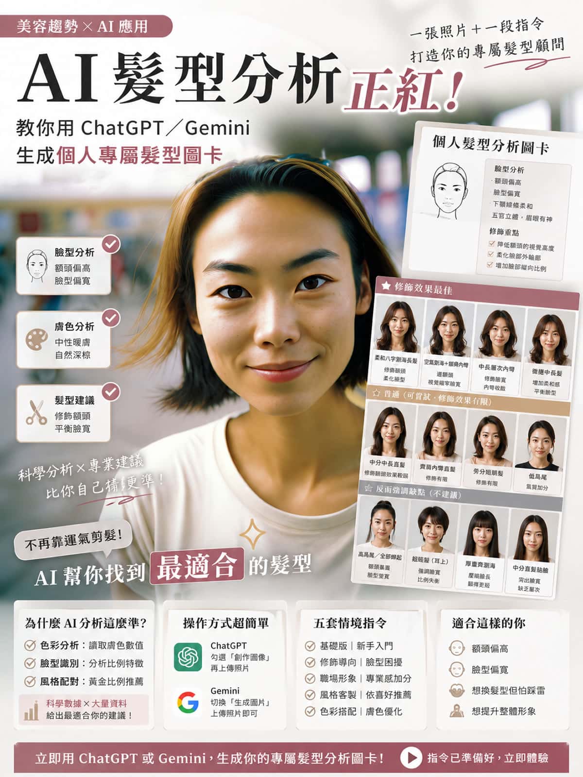 AI 髮型分析正紅！教你用 ChatGPT／Gemini 生成個人專屬髮型圖卡