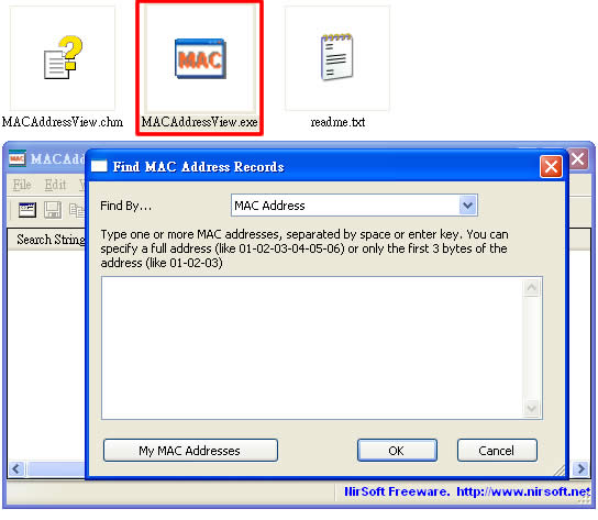 MACAddressView 查詢網卡 MAC Address(免安裝)