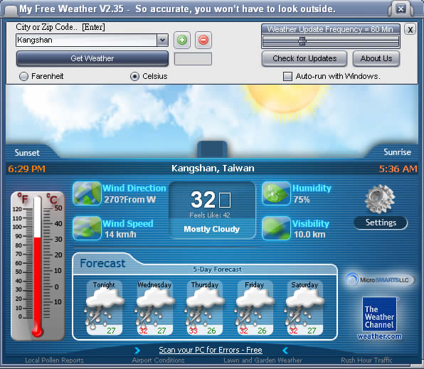 My Free Weather 即時更新的天氣預報軟體 My Free Weather 即時更新的天氣預報軟體