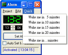 Alarm 電腦定時軟體，可定時播放自訂音效(MP3、WAV、MID)或訊息