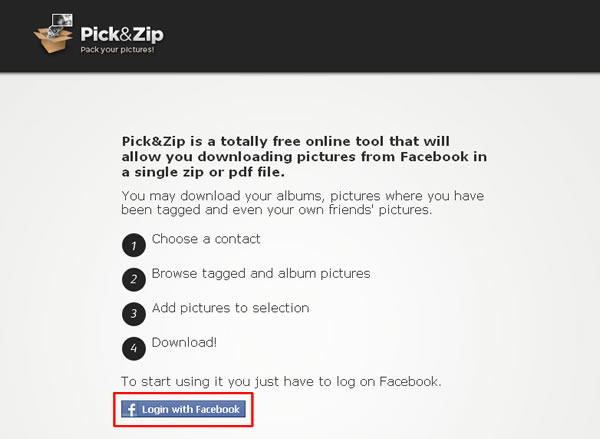 Pick&Zip 線上下載 Facebook 相簿 Pick&Zip 線上下載 Facebook 相簿