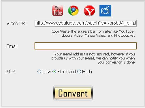 MakeitMP3 線上將 YouTube、Google Video、Yahoo Video 及 Photobucket 影片轉成 MP3