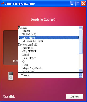 Miro Video Converter 影音轉檔免費應用程式