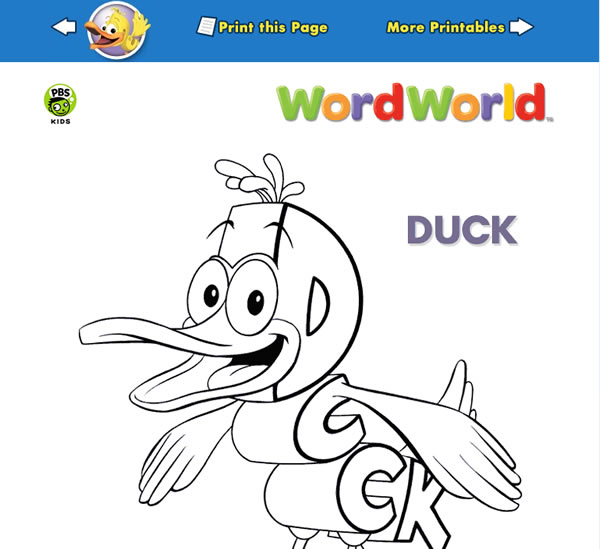 ｢Pbskids - WordWorld｣ 英文字母學習遊戲