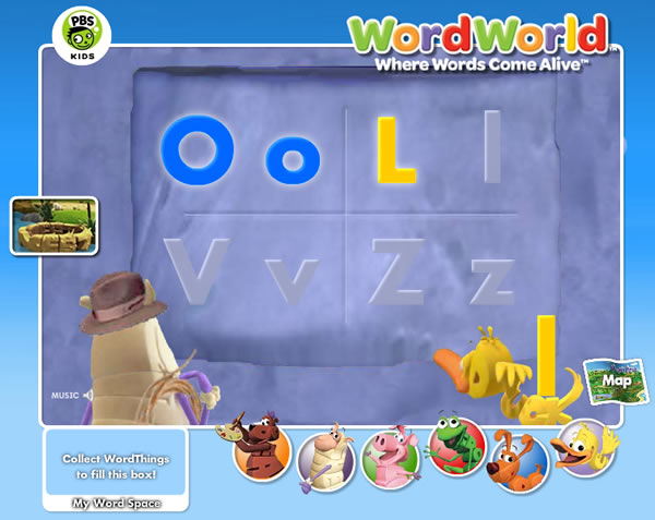 ｢Pbskids - WordWorld｣ 英文字母學習遊戲