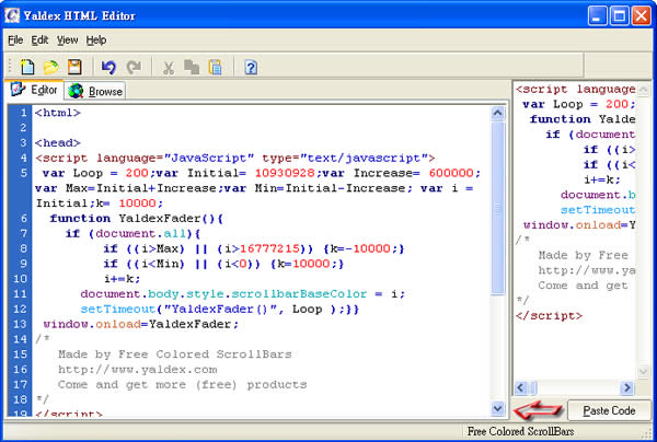 Free Colored ScrollBars 瀏覽器彩色滾動條(ScrollBar) CSS 及 JavaScript 特效產生器