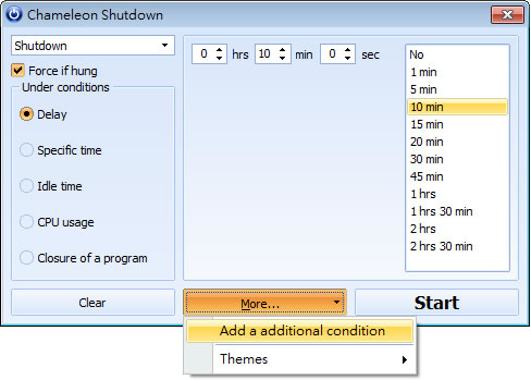 Chameleon Shutdown 電腦定時自動關機、重新開機、鎖定及登出排程工具 Chameleon Shutdown 電腦定時自動關機、重新開機、鎖定及登出排程工具