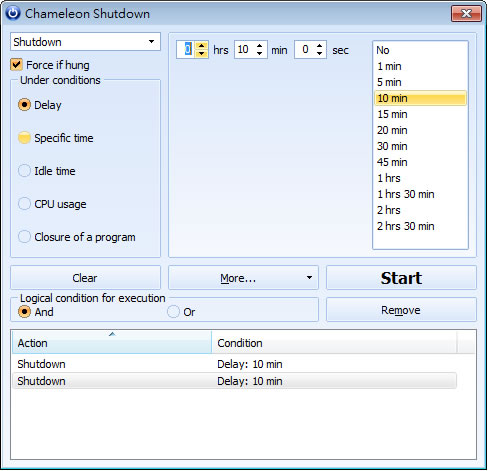 Chameleon Shutdown 電腦定時自動關機、重新開機、鎖定及登出排程工具 Chameleon Shutdown 電腦定時自動關機、重新開機、鎖定及登出排程工具