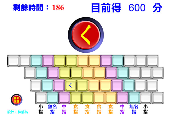 「快打高手」讓小朋友從遊戲中練習打電腦鍵盤上的數字符號、英文字母及注音符號