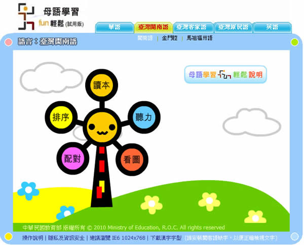 「母語學習 fun 輕鬆」讓你輕鬆學華語、閩南語、客家語、原民語及英語 「母語學習 fun 輕鬆」讓你輕鬆學華語、閩南語、客家語、原民語及英語