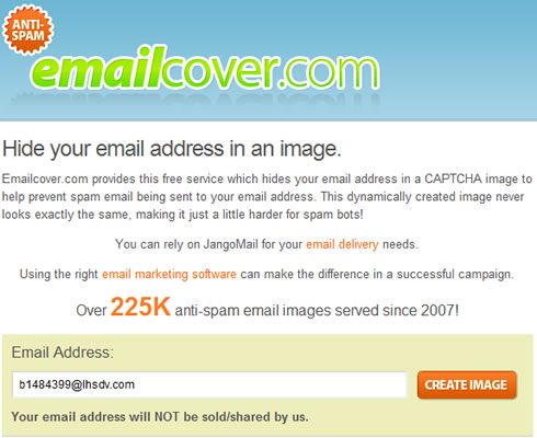 emailcover 線上將電子郵件地址轉換成圖片，減少垃圾電子郵件