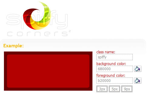Spiffy Corners 簡單實用的線上 CSS 圓角框產生器