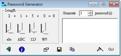 Password Generator 可自訂英文、數字及特殊符號數的密碼批次產生器並可存成文字檔(免安裝) Password Generator 可自訂英文、數字及特殊符號數的密碼批次產生器並可存成文字檔(免安裝)