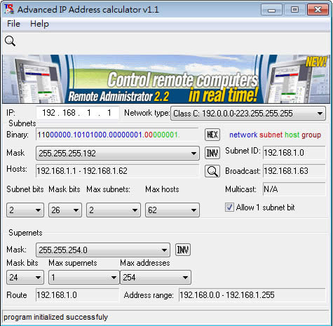 Advanced IP Address Calculator 子網路與遮罩計算器 Advanced IP Address Calculator 子網路與遮罩計算器