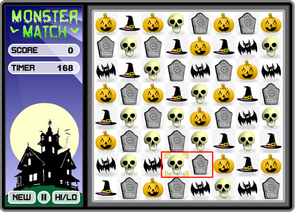 Monster Match 好玩的萬聖節圖案配對遊戲