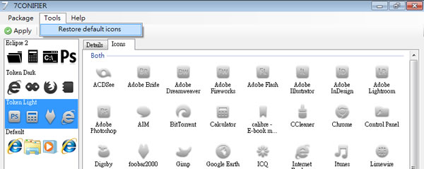 7CONIFIER 可變更及還原 Windows 7 的工作列圖示(免安裝) 7CONIFIER 可變更及還原 Windows 7 的工作列圖示(免安裝)