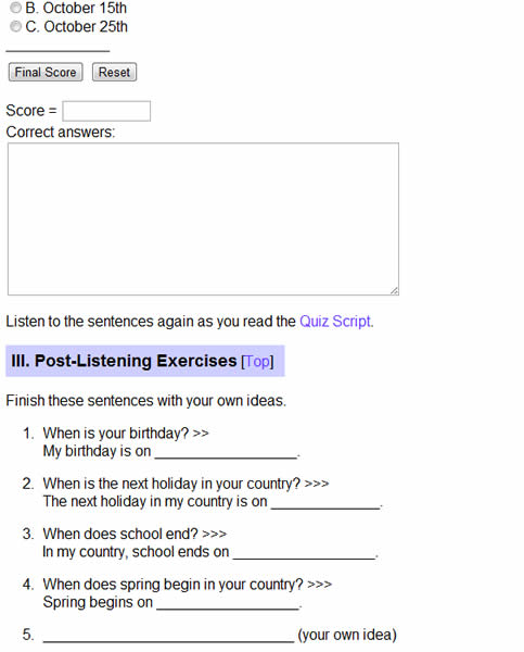 Randall's ESL Cyber Listening Lab 線上訓練英文聽力,還提供托福(TOEFL)或多益(TOEIC)測驗題練習 Randall's ESL Cyber Listening Lab 線上訓練英文聽力,還提供托福(TOEFL)或多益(TOEIC)測驗題練習
