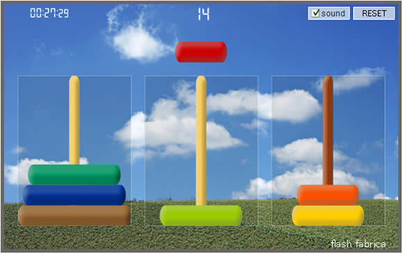 「Tower of Hanoi」經典的河內塔智力遊戲