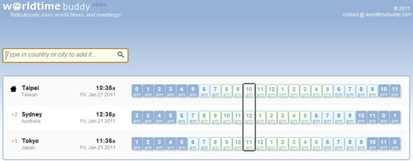 WorldTime Buddy 線上實用的世界時鐘與日期查詢