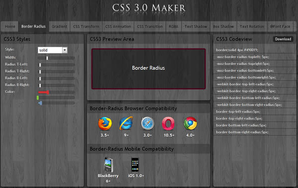 CSS 3.0 Maker 線上 CSS 3.0 語法產生器 CSS 3.0 Maker 線上 CSS 3.0 語法產生器