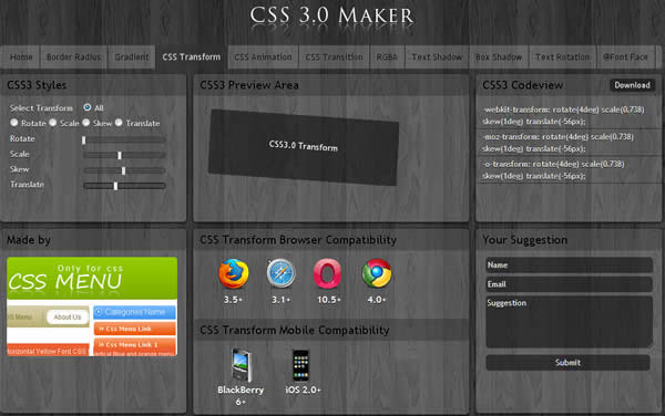 CSS 3.0 Maker 線上 CSS 3.0 語法產生器 CSS 3.0 Maker 線上 CSS 3.0 語法產生器