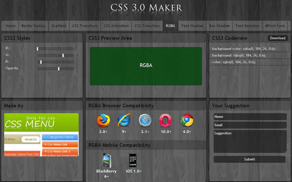 CSS 3.0 Maker 線上 CSS 3.0 語法產生器 CSS 3.0 Maker 線上 CSS 3.0 語法產生器