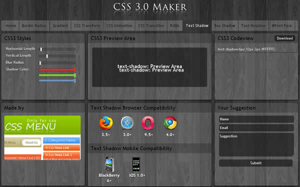 CSS 3.0 Maker 線上 CSS 3.0 語法產生器 CSS 3.0 Maker 線上 CSS 3.0 語法產生器
