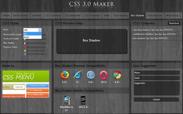 CSS 3.0 Maker 線上 CSS 3.0 語法產生器 CSS 3.0 Maker 線上 CSS 3.0 語法產生器