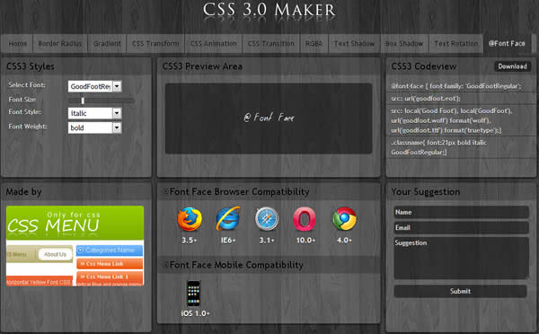 CSS 3.0 Maker 線上 CSS 3.0 語法產生器 CSS 3.0 Maker 線上 CSS 3.0 語法產生器