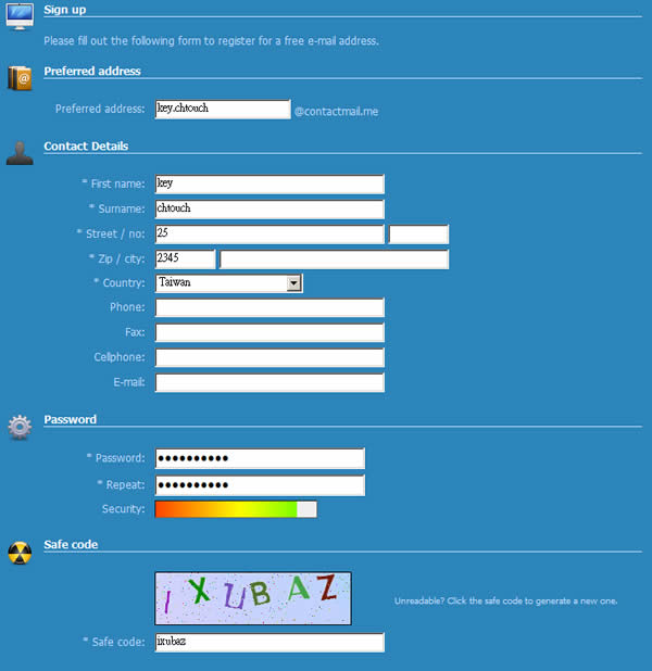 contactMail.me 免費的電子郵件信箱服務(含網路硬碟)