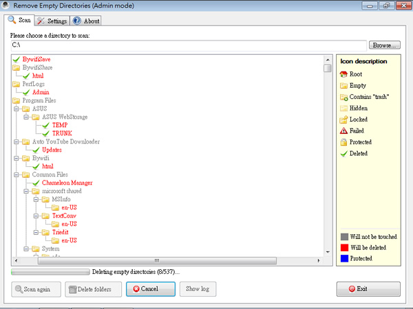 Remove Empty Directories 找出及刪除空的資料夾(免安裝版) Remove Empty Directories 找出及刪除空的資料夾(免安裝版)