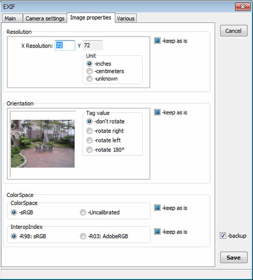 ExifTool GUI 相片 EXIF (Exchangeable image file format)資訊編輯工具(免安裝)
