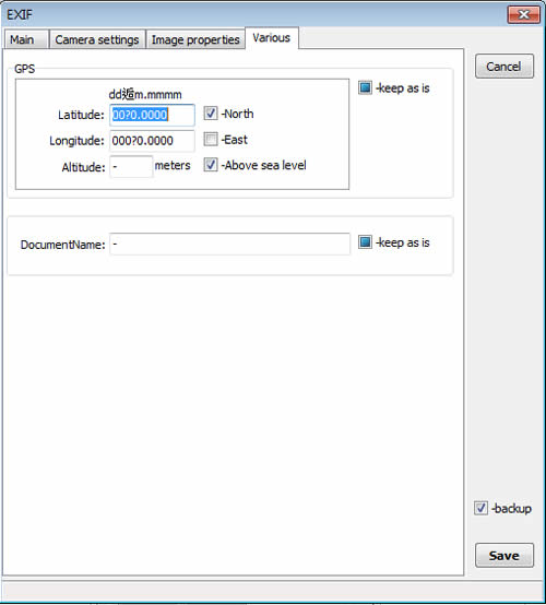 ExifTool GUI 相片 EXIF (Exchangeable image file format)資訊編輯工具(免安裝)