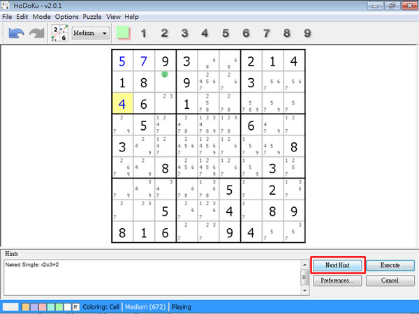 HoDoKu 數獨，數學智力遊戲