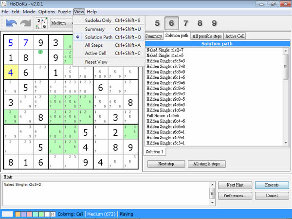 HoDoKu 數獨，數學智力遊戲
