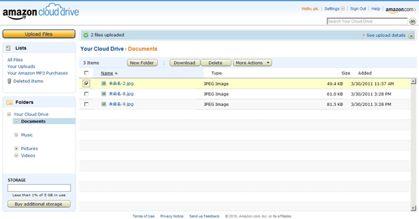 Amazon Cloud Drive 亞馬遜公司所推出的免費 5GB 雲端硬碟
