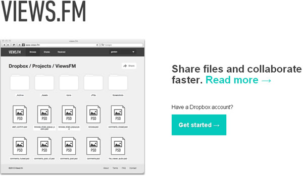 Views.fm 透過 Dropbox 分享你的檔案，支援外連
