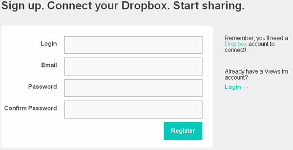 Views.fm 透過 Dropbox 分享你的檔案，支援外連