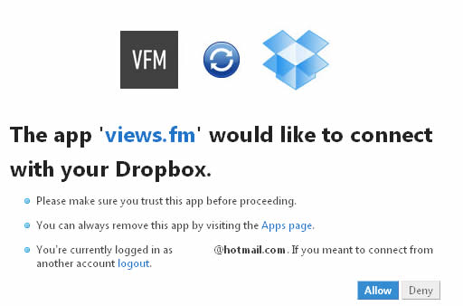 Views.fm 透過 Dropbox 分享你的檔案，支援外連