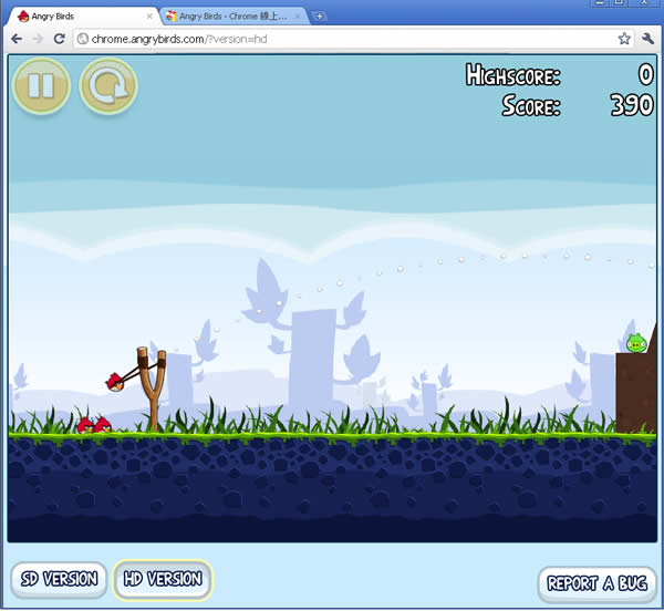 網頁版的 Angry Birds 生氣鳥 ，用瀏覽器就可以玩